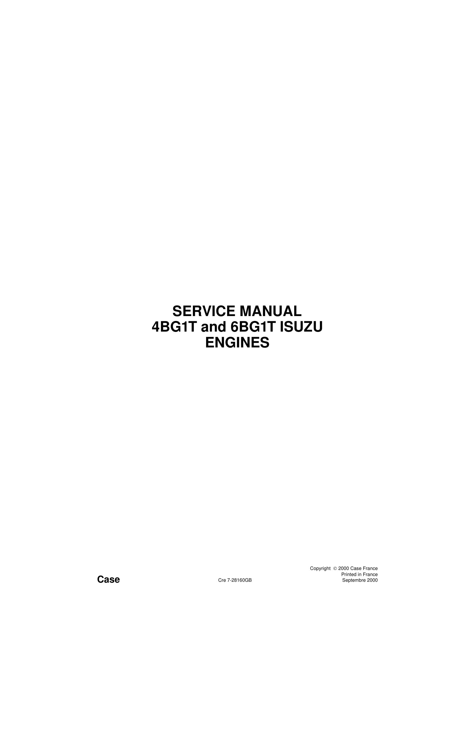 SERVICE MANUAL 4BG1T and 6BG1T ISUZU ENGINE